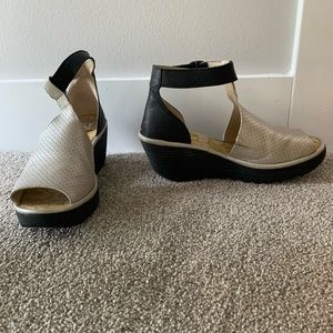 Fly London black silver sandals never worn